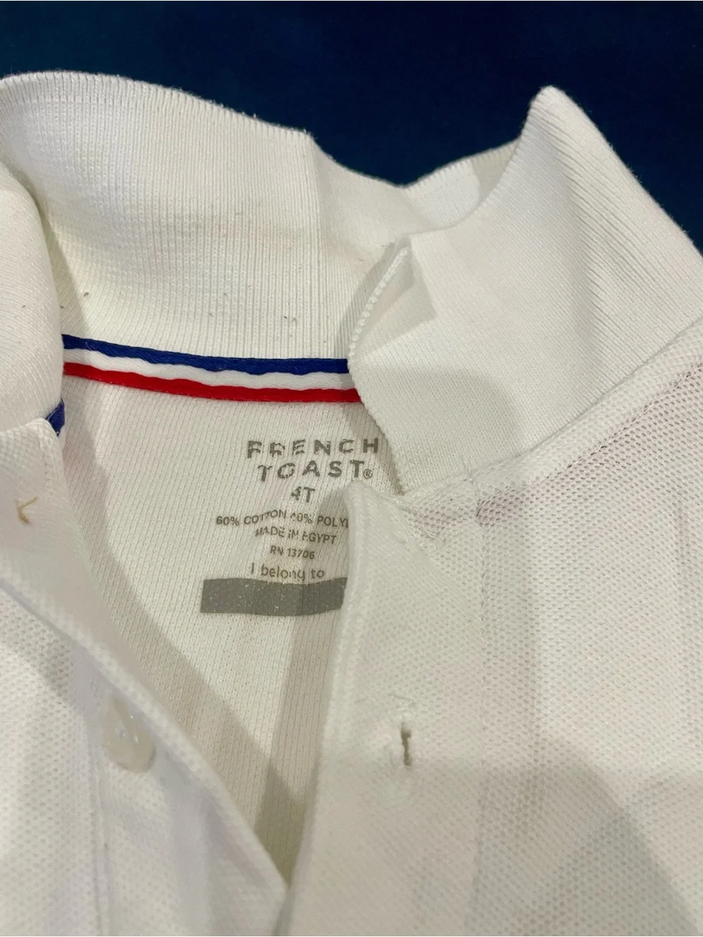 French Toast White Kids Polo Shirt with Blue 'ascend' Embroidery